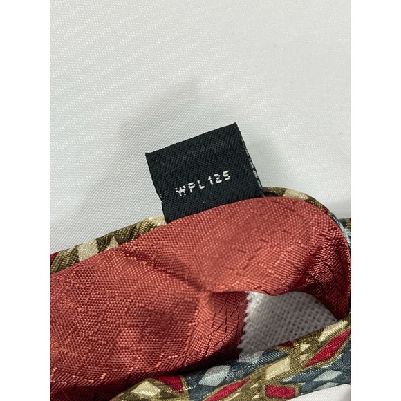 Christian Dior Monsieur Red Green Blue 100% Silk Geometric Tie Made in USA Vtg - Picture 5 of 5